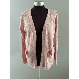Sundance Cardigan Sweater Womens XS Red White Open Front Oversize Cottagecore
